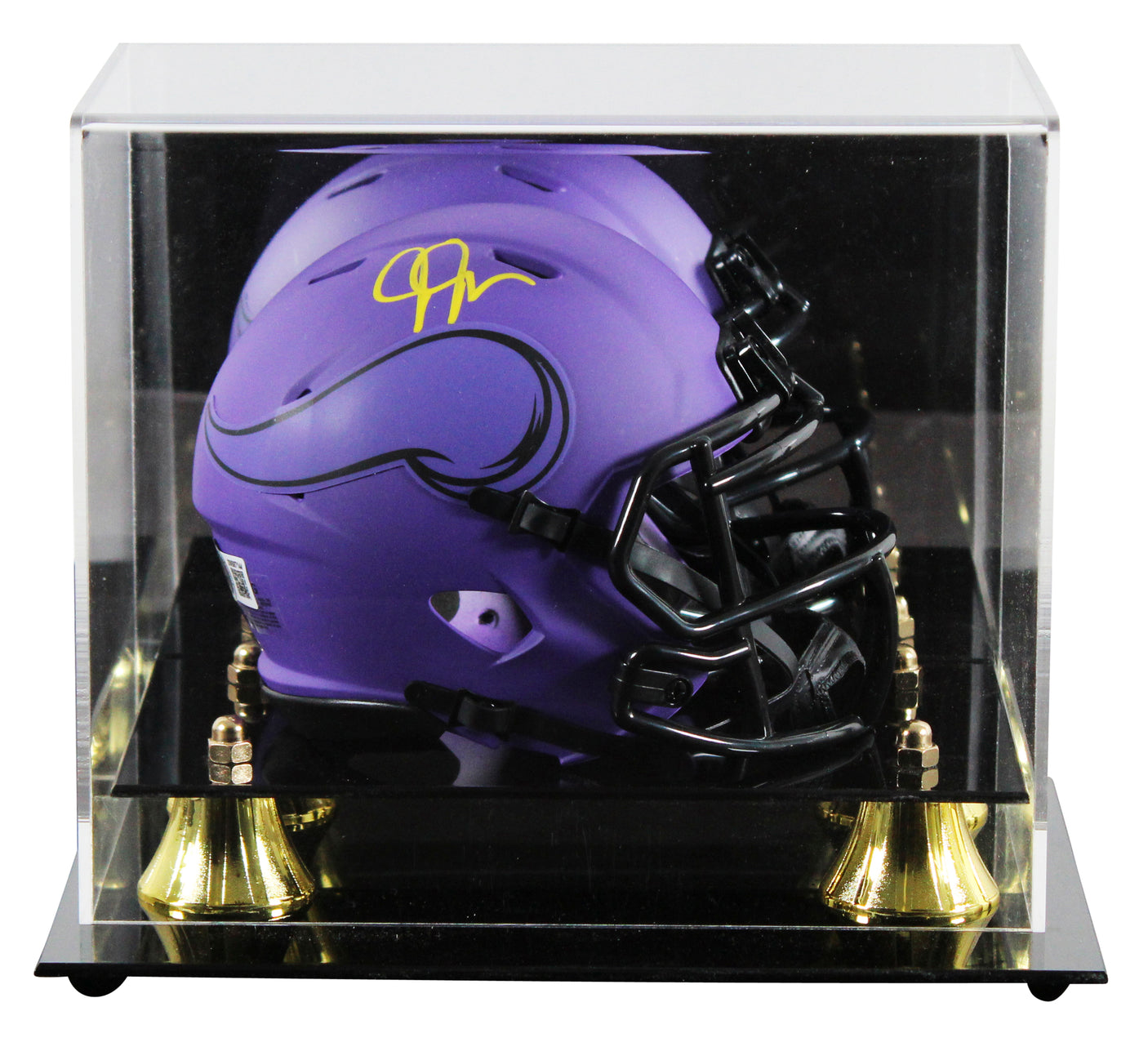 Vikings Justin Jefferson Signed Rave Speed Mini Helmet W/ Case BAS Witnessed