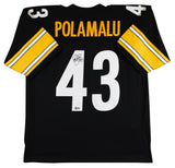 Steelers Troy Polamalu Authentic Signed Black Mitchell & Ness Jersey BAS Witness