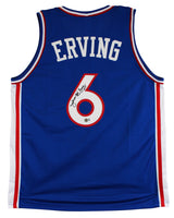 Julius "Dr. J" Erving Authentic Signed Blue Pro Style Jersey Autographed BAS 2