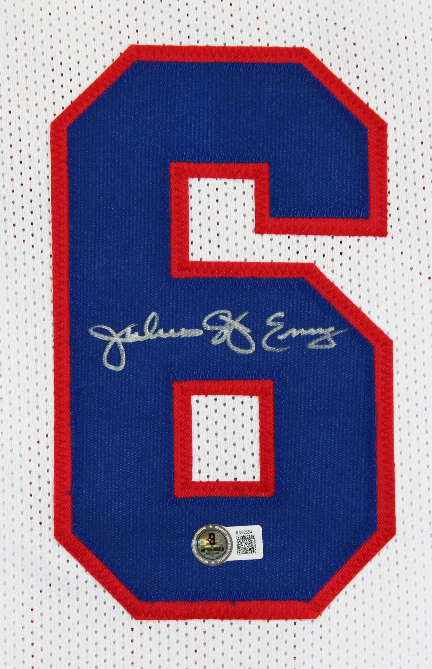 Julius "Dr. J" Erving Authentic Signed White Pro Style Jersey Autographed BAS 3