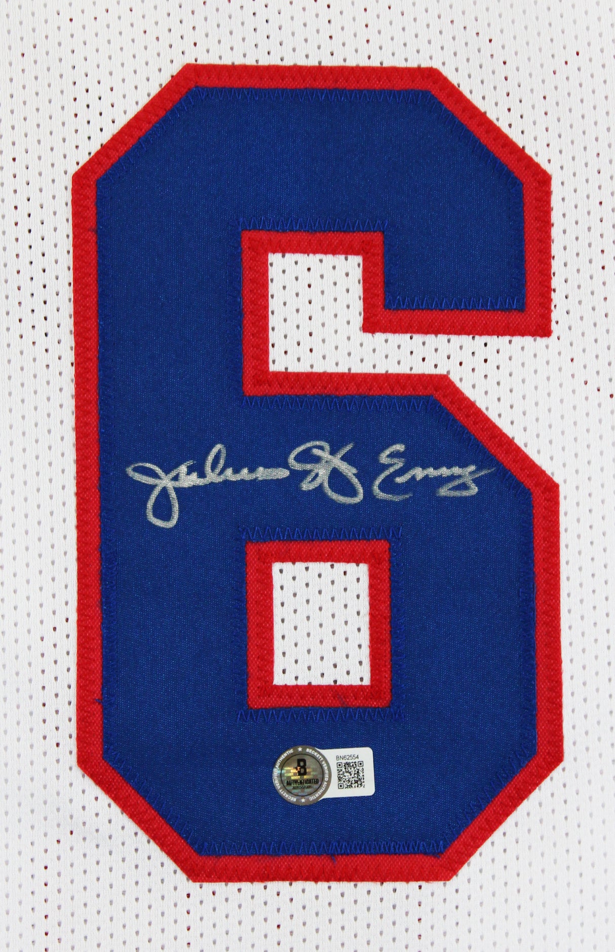 Julius "Dr. J" Erving Authentic Signed White Pro Style Framed Jersey BAS 3