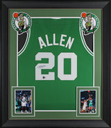 Ray Allen Authentic Signed Green Pro Style Framed Jersey BAS Witnessed