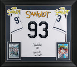 The Sandlot Cast (7) Renna, Guiry, Leopardi, York +3 Signed Framed Jersey BAS W