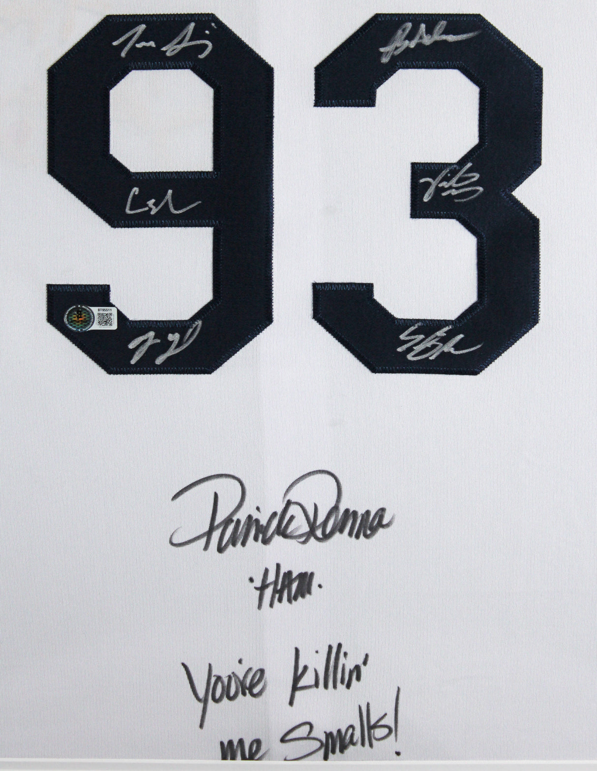 The Sandlot Cast (7) Renna, Guiry, Leopardi, York +3 Signed Framed Jersey BAS W