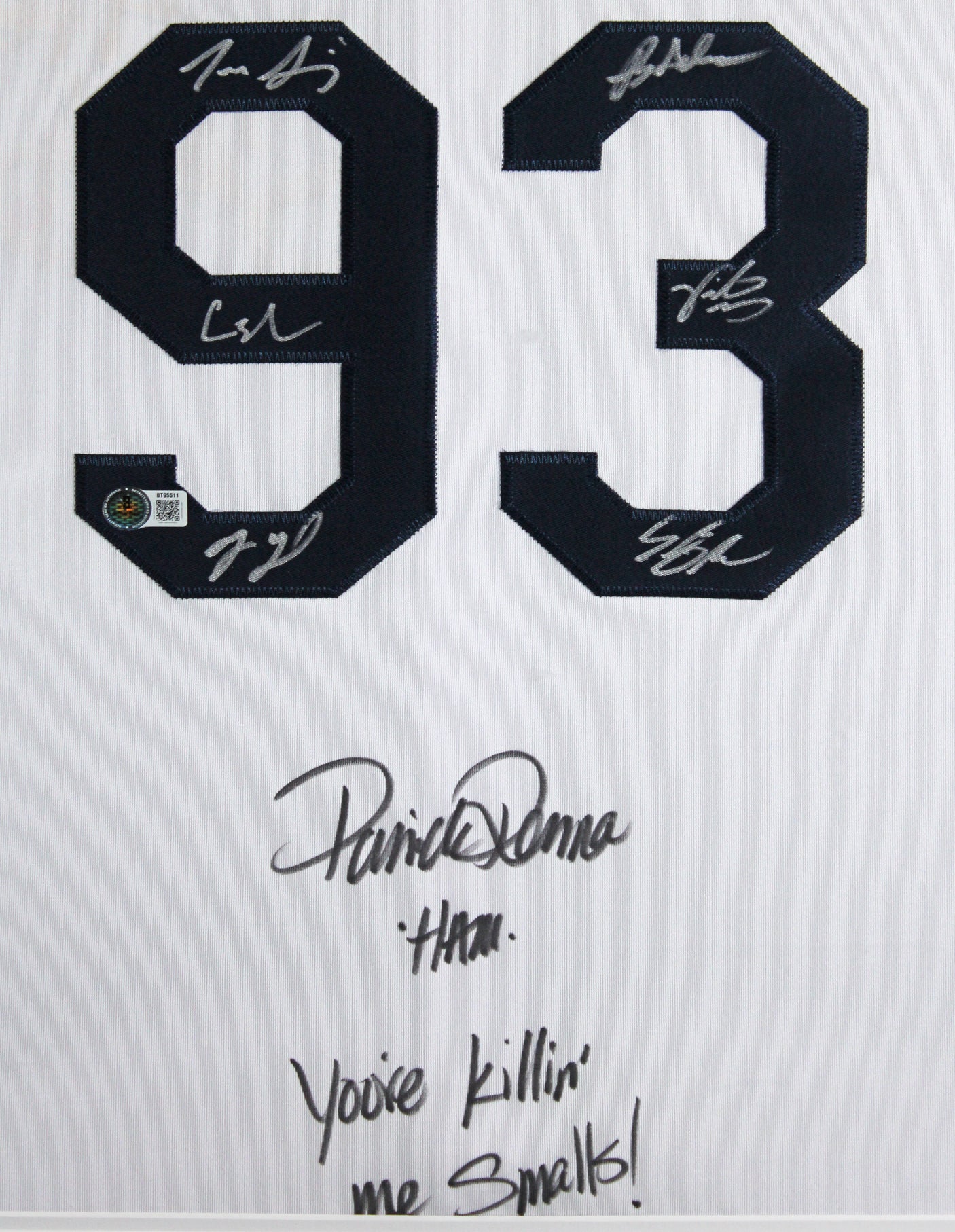 The Sandlot Cast (7) Renna, Guiry, Leopardi, York +3 Signed Framed Jersey BAS W