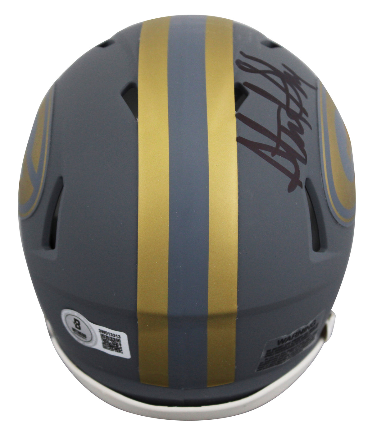 Packers Sterling Sharpe Authentic Signed Slate Speed Mini Helmet w/ Case BAS Wit