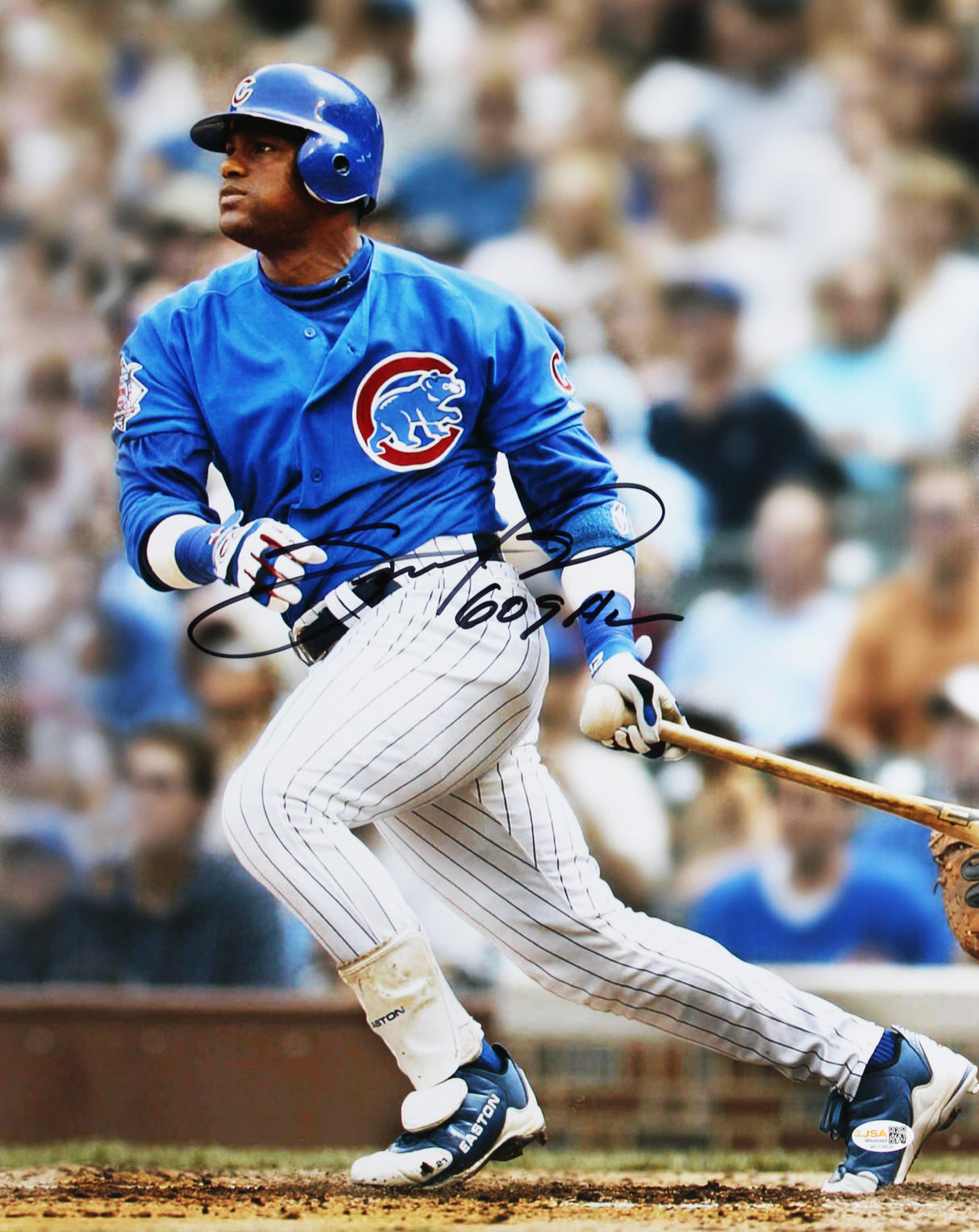 Cubs Sammy Sosa "609 HRs" Authentic Signed 16x20 Vertical Photo JSA Witness