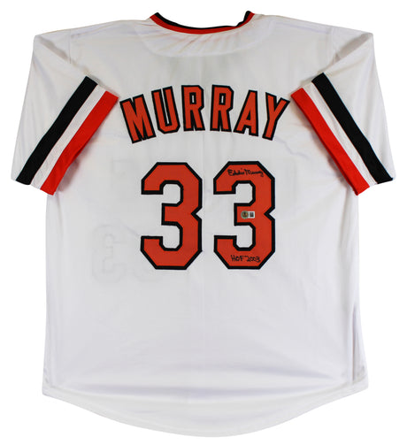 Eddie Murray "HOF 03" Authentic Signed White Pro Style Jersey BAS Witnessed