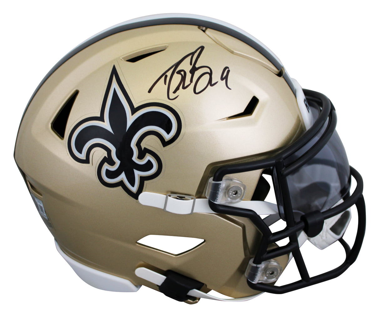 Saints Drew Brees Authentic Signed Flex Midi Replica Mid Size Helmet BAS Witness