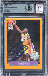 Lakers Shaquille O'Neal Signed 1999 Topps Tipoff #23 Card Auto 10! BAS Slabbed
