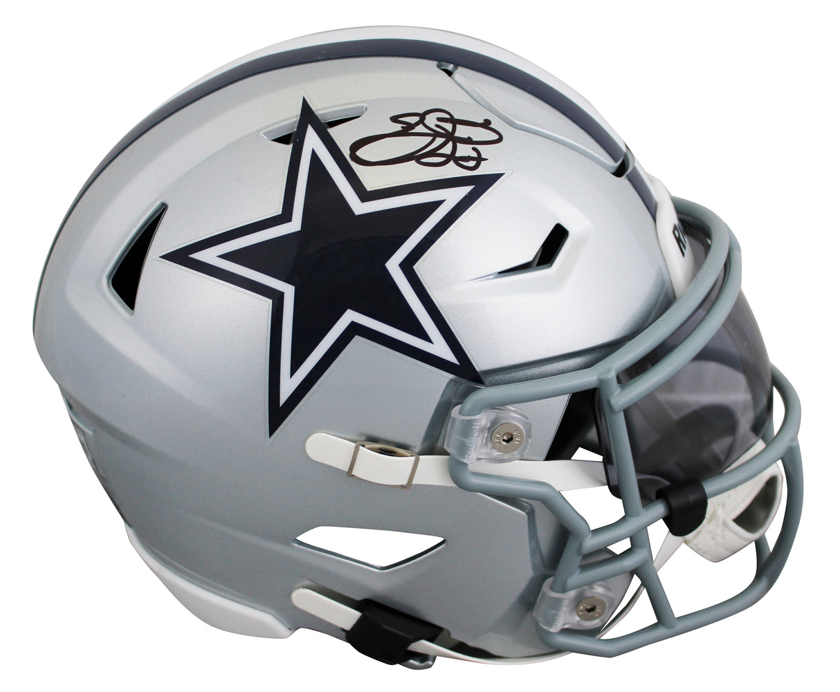 Cowboys Emmitt Smith Signed Flex Midi Replica Mid Size Helmet BAS Witnessed