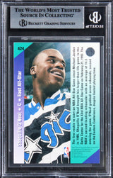 Magic Shaquille O'Neal Signed 1992 Upper Deck #424 Rookie Card BAS Slabbed