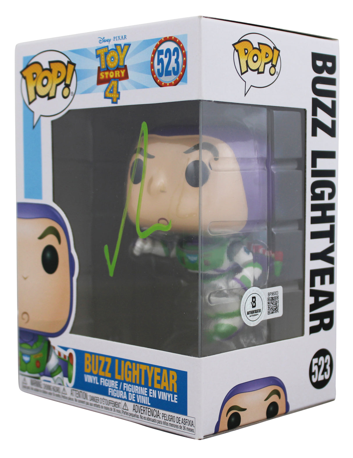 Tim Allen Toy Story 4 Signed Buzz Lightyear #523 Funko Pop Vinyl Figure BAS 1