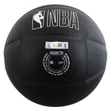 76ers Julius "Dr. J" Erving "83 Champs" Signed Black Logo Basketball JSA Witness