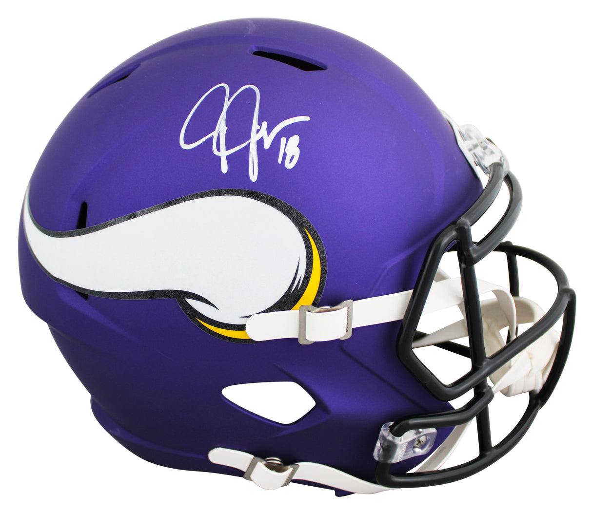 Vikings Justin Jefferson Signed Full Size Speed Rep Helmet BAS Witness #4W861771
