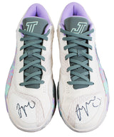 Celtics Jayson Tatum Signed Game Used Jordan JT 2 Sidewalk Chalk Shoes Fanatics