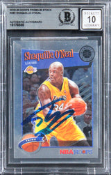 Lakers Shaquille O'Neal Signed 2019 Hoops Prem Stock #283 Card Auto 10! BAS Slab