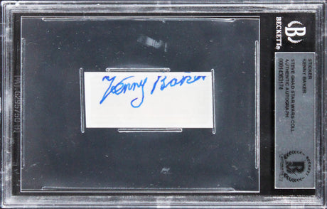 Kenny Baker Star Wars Authentic Signed .75x2 Autograph Sticker BAS Slabbed