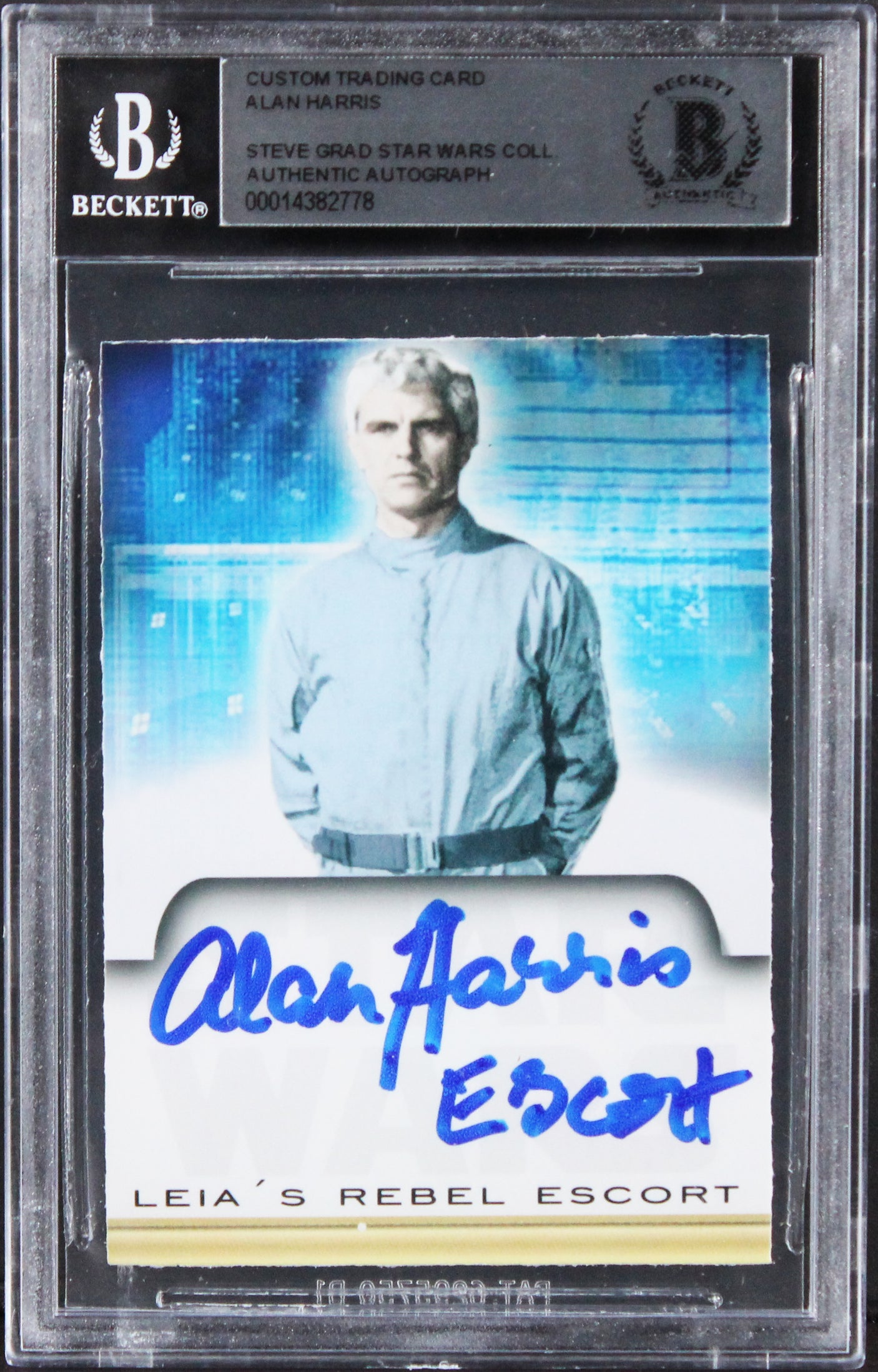 Alan Harris Star Wars "Escort" Authentic Signed Custom Trading Card BAS Slabbed