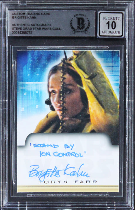 Brigitte Kahn Star Wars W/ Insc Signed Custom Trading Card Auto 10! BAS Slabbed