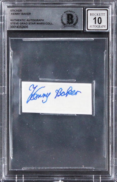 Kenny Baker Star Wars Signed .75x2 Autograph Sticker Auto 10! BAS Slabbed