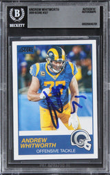 Rams Andrew Whitworth Authentic Signed 2019 Score #327 Card BAS Slabbed