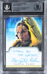 Brigitte Kahn Star Wars "Stand By Ion Control" Signed Custom Card BAS Slabbed
