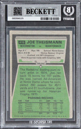 Joe Theismann "83 NFL MVP" Signed 1975 Topps #416 Card Auto 10! BAS Slabbed