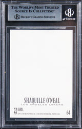 Lakers Shaquille O'Neal Signed 1996 Z-Force Z-Cling #64 Card BAS Slabbed
