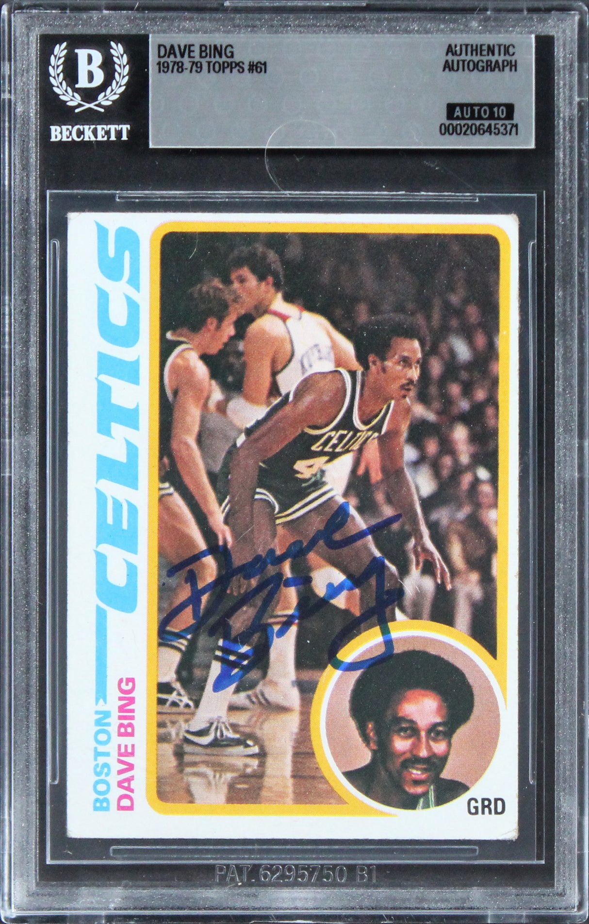 Celtics Dave Bing Authentic Signed 1978 Topps #61 Card Auto 10! BAS Slabbed