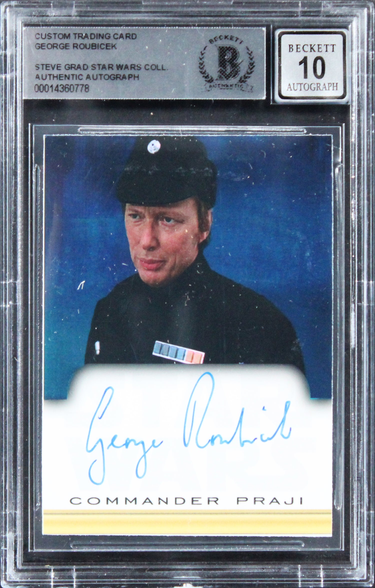 Rubichek George Roubicek Star Wars Signed Custom Trading Card Auto 10! BAS Slab ...