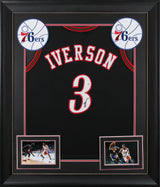 Allen Iverson Authentic Signed Black Pro Style Framed Jersey Autographed JSA
