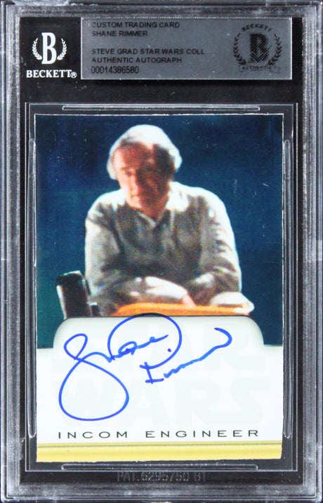 Shane Rimmer Star Wars Authentic Signed Custom Trading Card BAS Slabbed