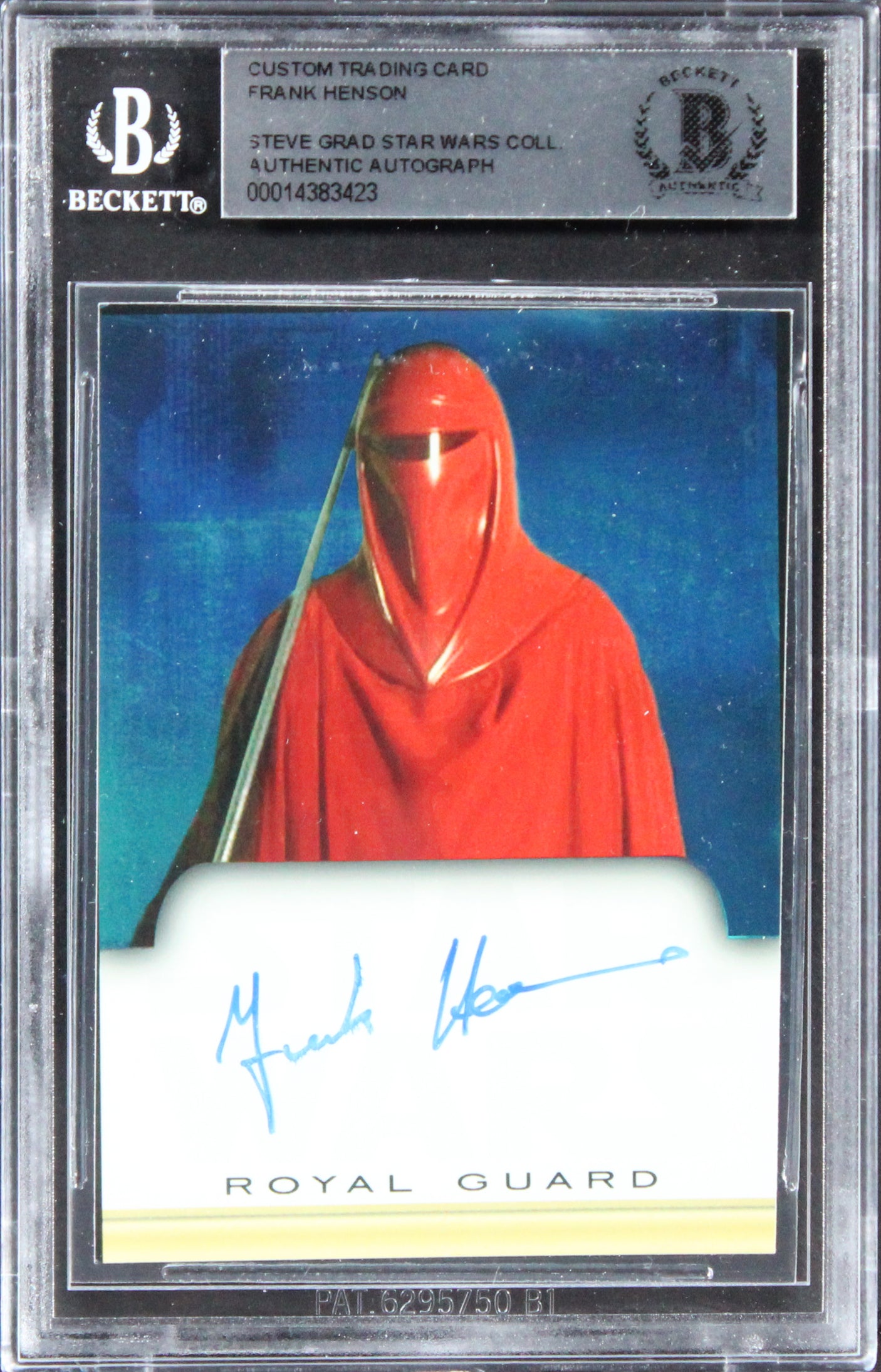 Frank Henson Star Wars Authentic Signed Custom Trading Card BAS Slabbed