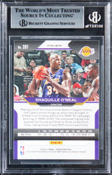 Lakers Shaquille O'Neal Signed 2020 Panini Prizm Purple Wave #207 Card BAS Slab