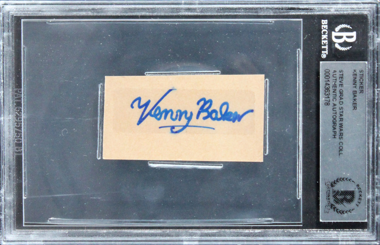 Kenny Baker Star Wars Authentic Signed .75x2 Autograph Sticker BAS Slabbed