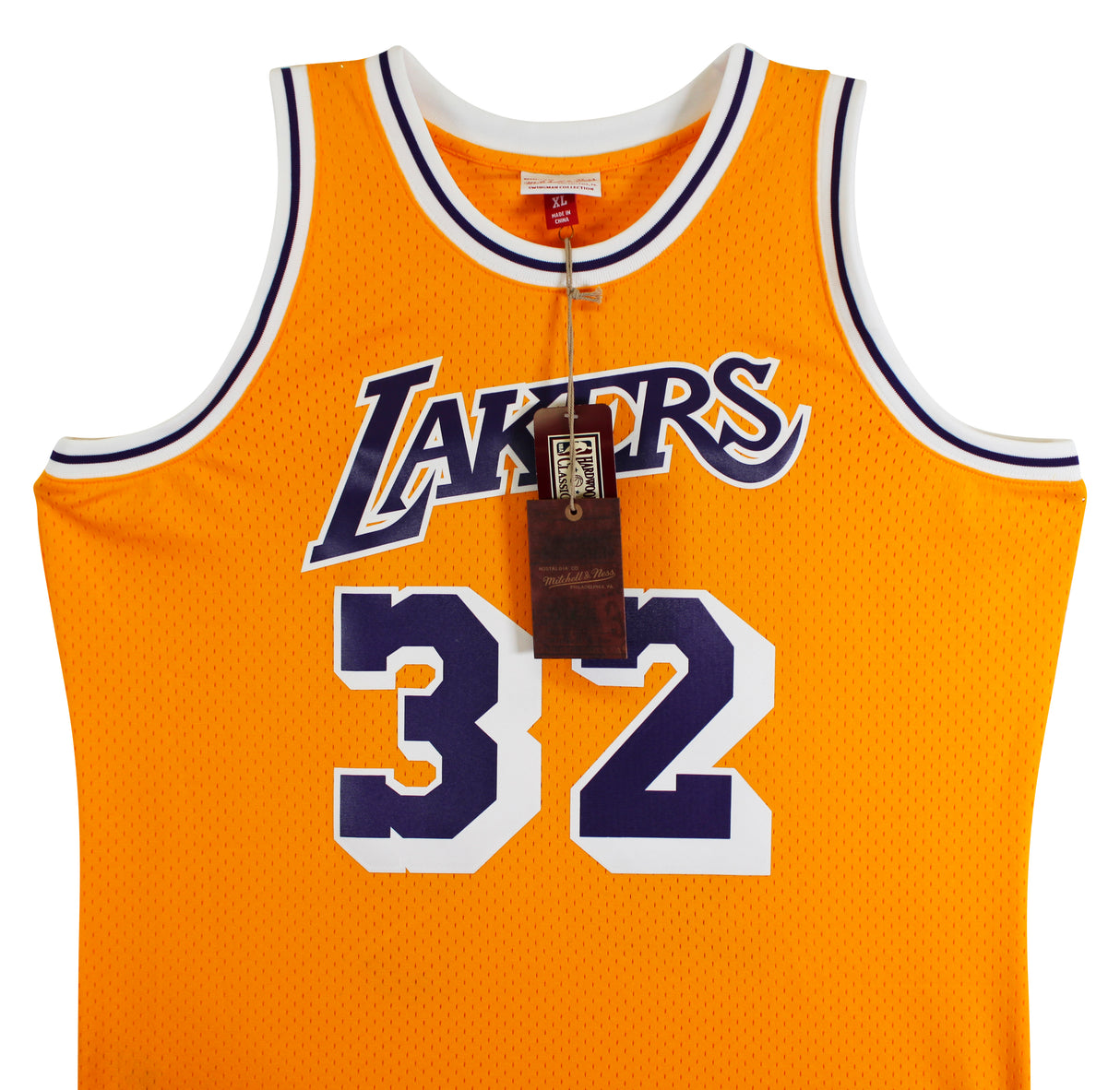 Showtime Lakers (6) Johnson, Worthy, Rambis +3 Signed Yellow M&N Jersey BAS Wit