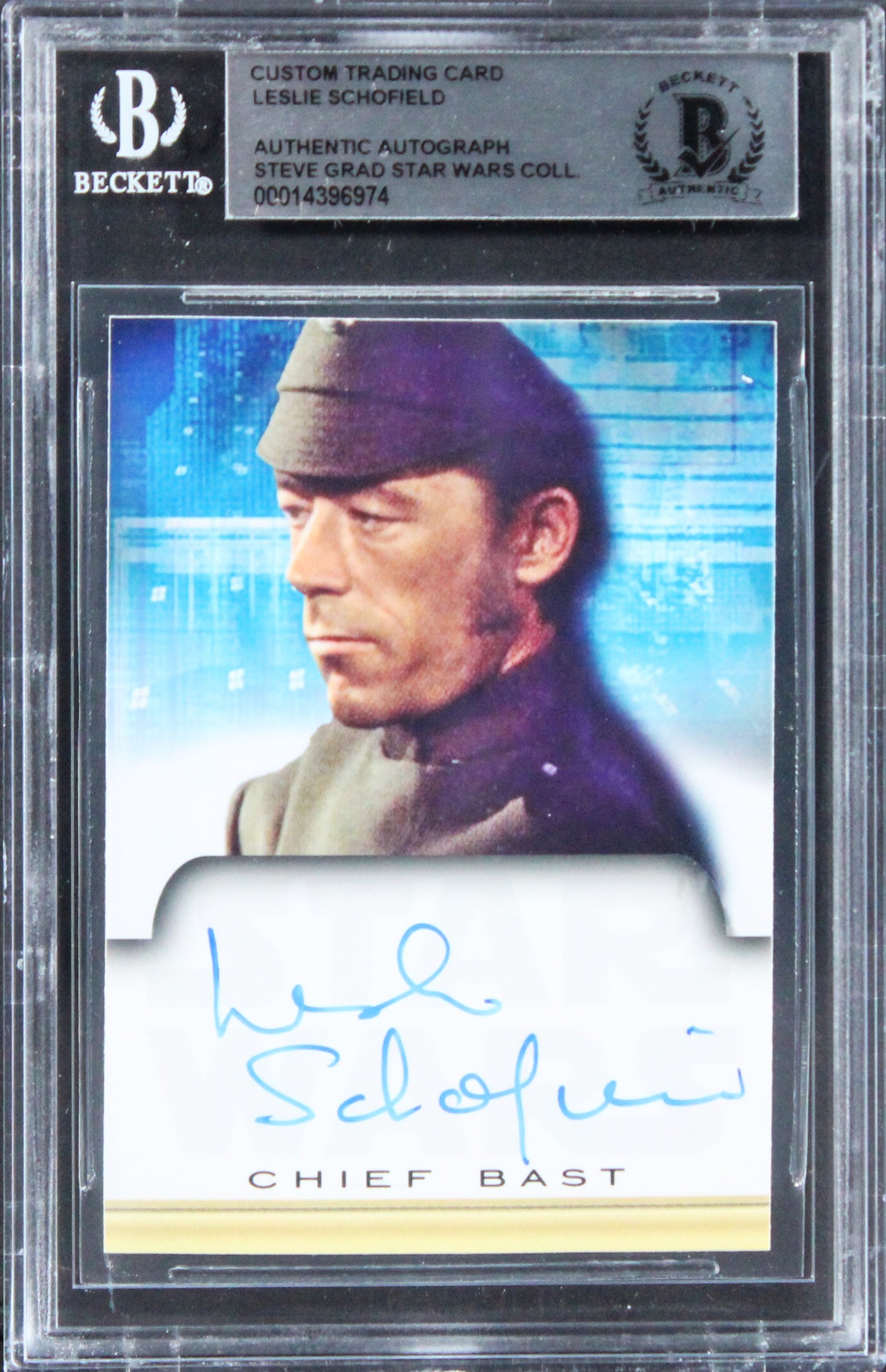 Leslie Schofield Star Wars Authentic Signed Custom Trading Card BAS Slabbed