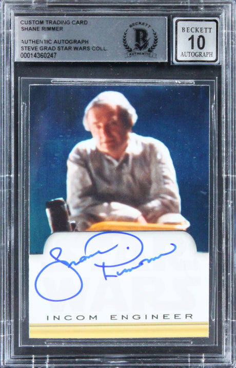 Shane Rimmer Star Wars Authentic Signed Custom Trading Card Auto 10! BAS Slabbed
