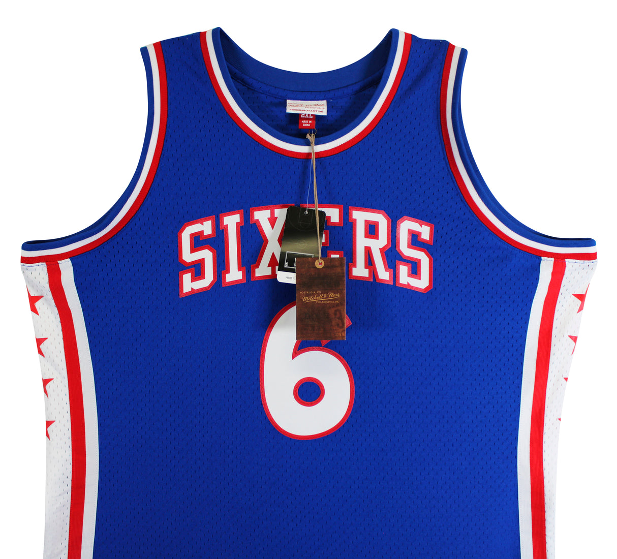 76ers Julius "Dr. J." Erving Signed Blue M&N 1976-77 HWC Swingman Jersey JSA Wit
