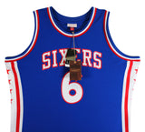 76ers Julius "Dr. J." Erving Signed Blue M&N 1976-77 HWC Swingman Jersey JSA Wit