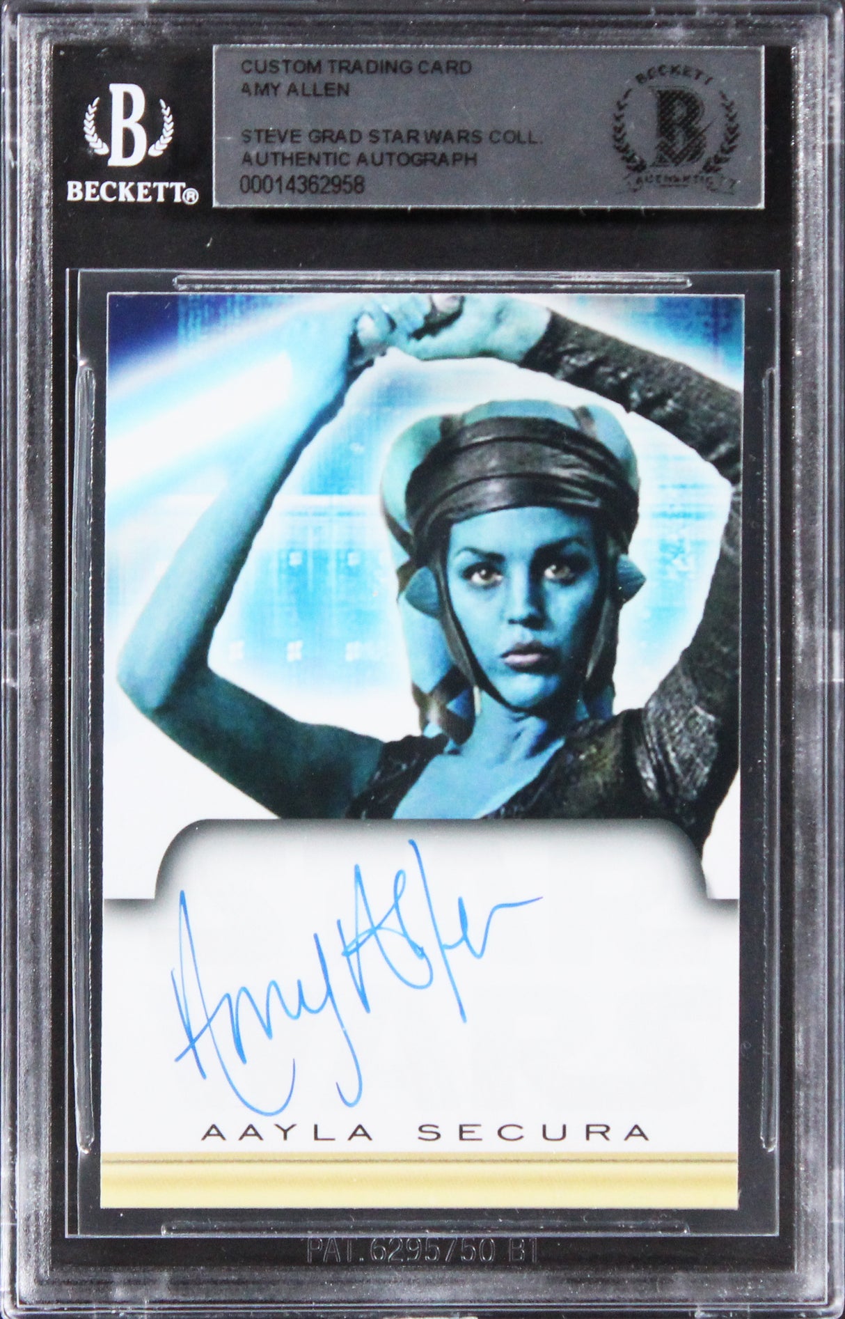 Amy Allen Star Wars Authentic Signed Custom Trading Card BAS Slabbed