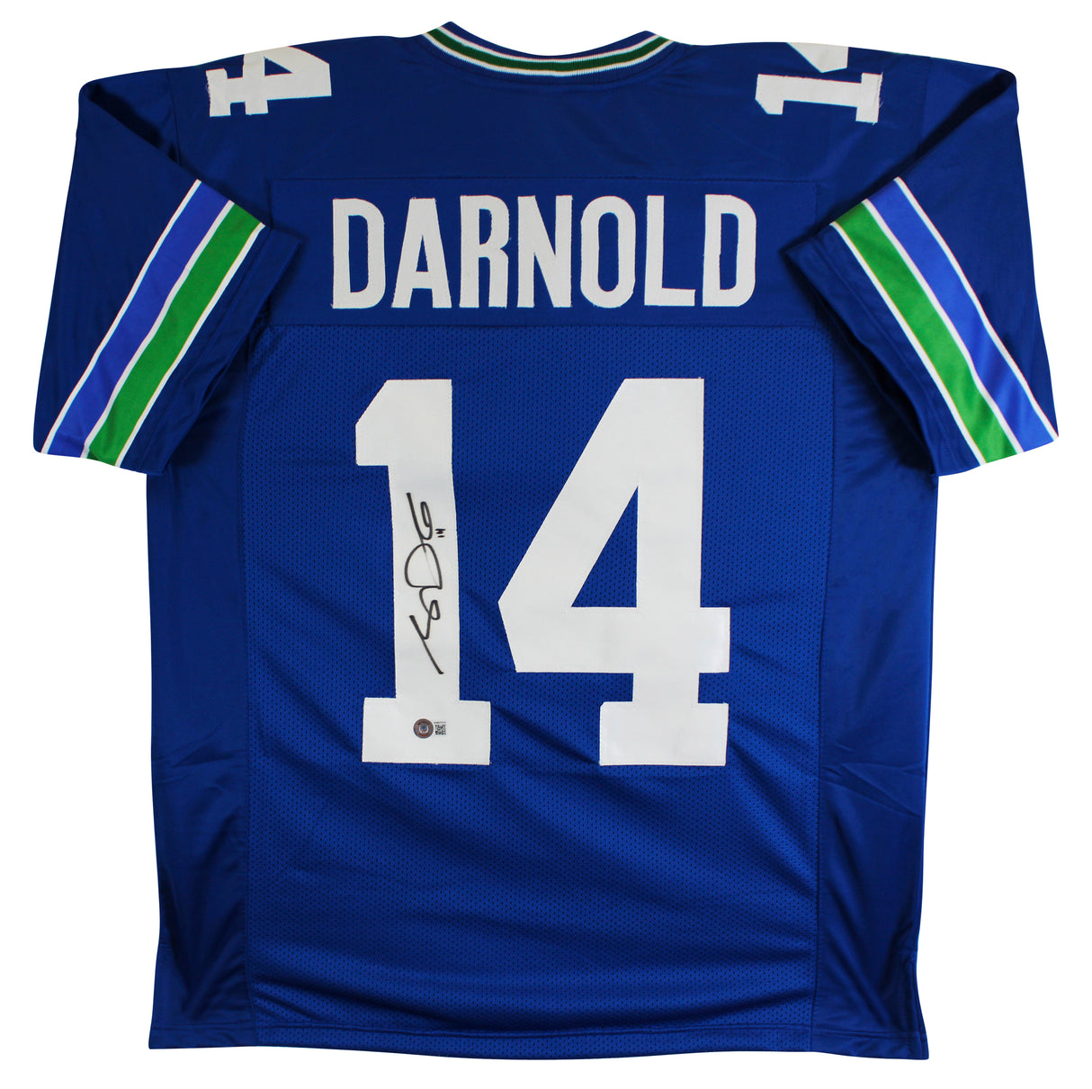 Sam Darnold Authentic Signed Throwback Blue Pro Style Jersey BAS Witnessed