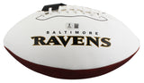 Ravens Ray Lewis Signed Franklin White Panel Logo Football BAS Witness #2W967594