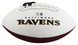 Ravens Ray Lewis Signed Franklin White Panel Logo Football BAS Witness #2W967594