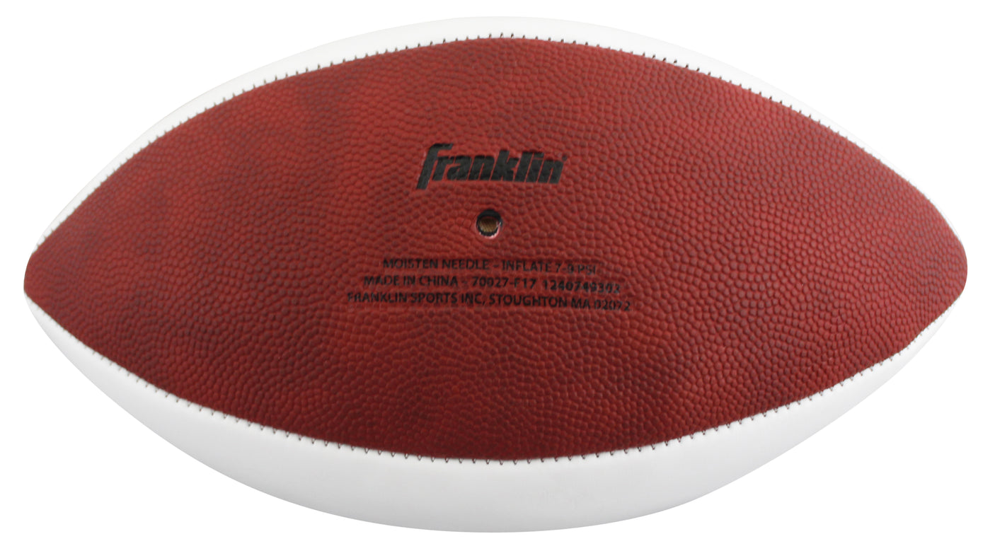 Ravens Ray Lewis Signed Franklin White Panel Logo Football BAS Witness #2W967594
