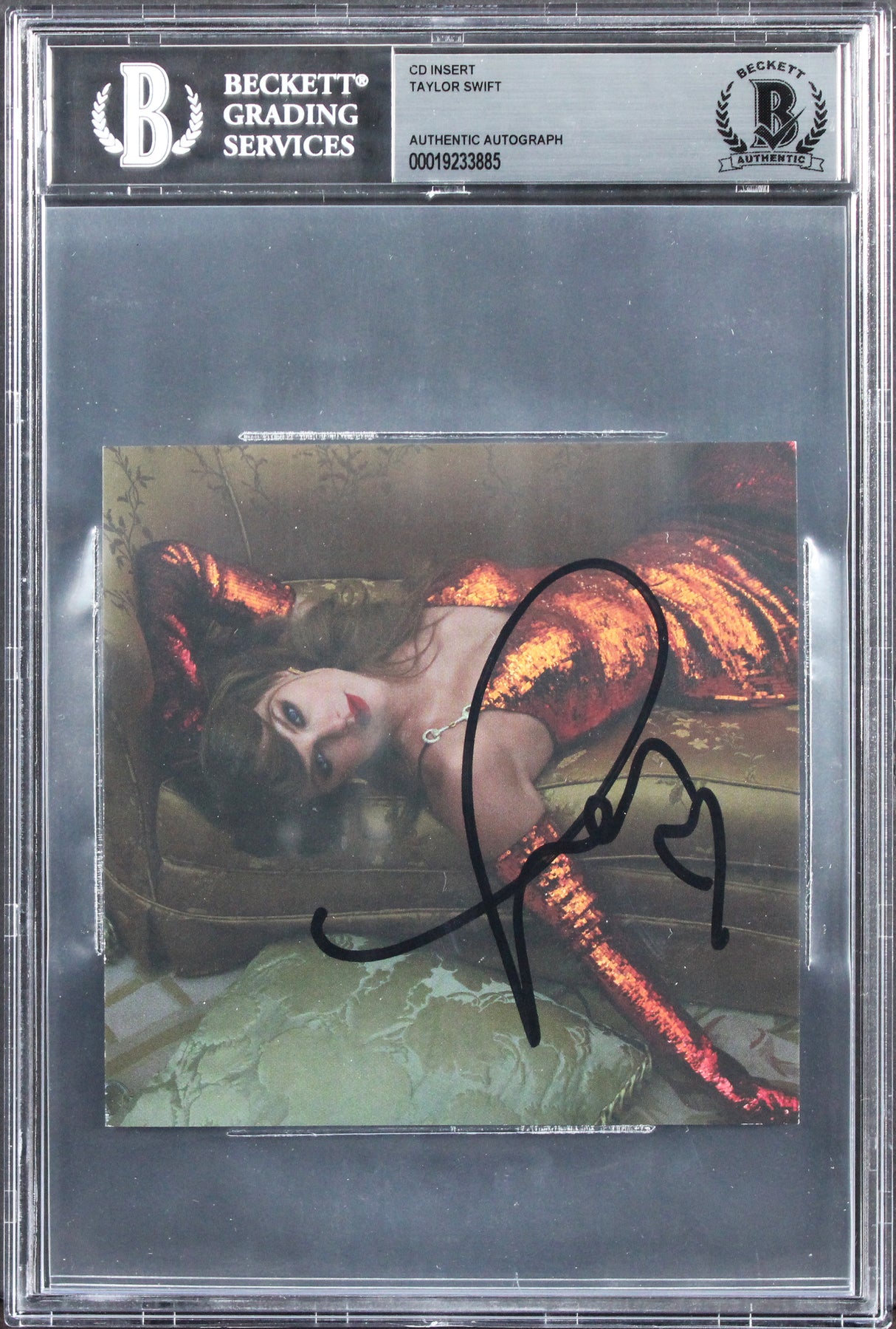 Taylor Swift Signed The Life of a Showgirl CD Insert w/ Heart BAS Slabbed 2