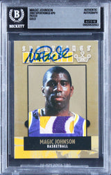Lakers Magic Johnson Signed 2007 Sportkings Patch #P9 Card Auto 10! BAS Slabbed