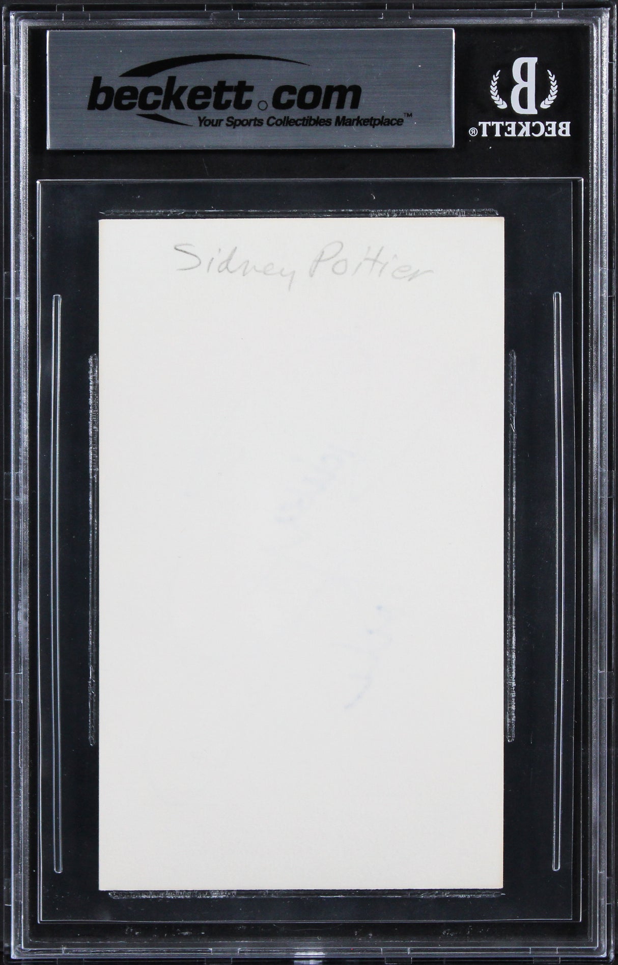 Sidney Poitier In The Heat of the Night Signed 3x5 Index Card BAS Slabbed 2