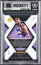 Magic Johnson Signed 2014 Select Swatches #16 82/99 Card Auto 10! BAS Slabbed